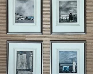 Item 191:  (4) Bruno Caruso Framed Prints - 15.25" x 19": $95 each