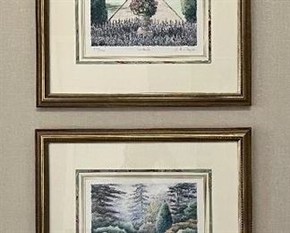 Item 199:  "Garden 2" 155/200 by Arthur Byrne (top) - 17.25" x 20.75":  $75                                                                                                         Item 200:  "Garden 3" 160/200 by Arthur Byrne (bottom) - 17.25" x 20.75":  $75