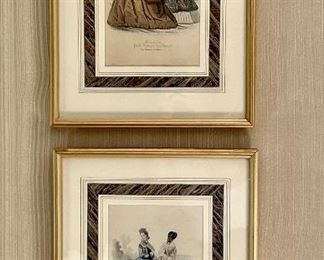 Item 202:  (2) Victorian Ladies Prints - 15" x 19":  $95 ea