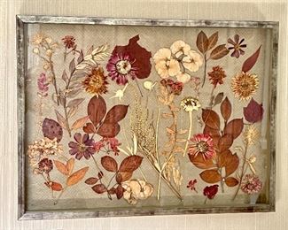 Item 204:  Framed Dried Flowers - 28.25"l x 1.75"w x 21.25"h:  $165