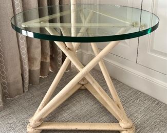 Item 205:  Tripod Side Table, heavy base - 24" x 19.75":  $275