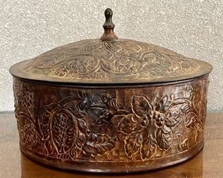 Item 207:  Decorative Metal Lidded Bowl:  $75