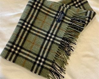 Item 219:  Burberry Scarf (green, black):  $35