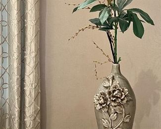 Item 223:  Pottery Vase with Faux Rose:  $68