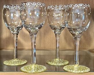 Item 227:  Hand Painted Cordial Glasses:  $14