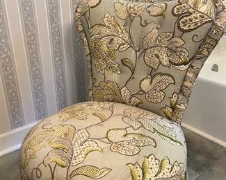 Heartback vintage custom upholstered  boudoir chair
