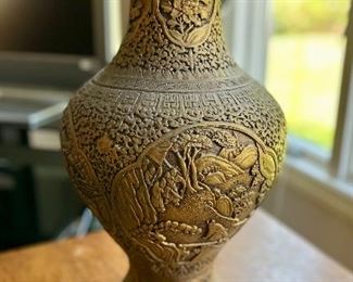 Vintage Marwal 21” collectable painted vase