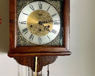 Vintage West German grandfather wall clock 