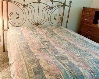 Queen / Double Antiqued brushed metal bed