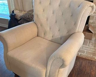 Scroll Back Upholstered Club Chair