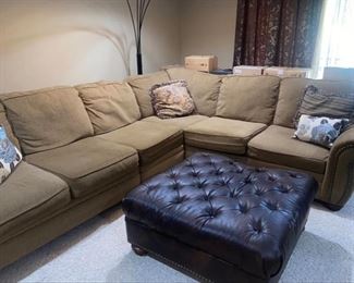 L shaped sofa with overside ottoman 