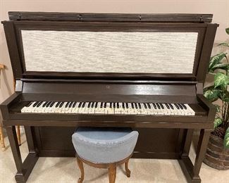 Upright grand piano by mehlin and sons