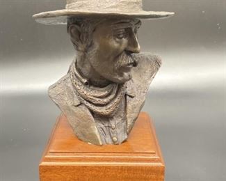 TEXAN Sculpture Bust By Jack Bryant, 12in