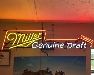 Miller Genuine Draft Neon Guitar Bar Sign