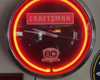 Craftsman 80 Years Neon Electric Wall Clock