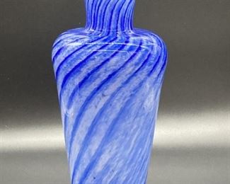 Wimberley Glassworks Blue Swirl Vase, 2/2 in set