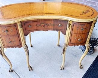 Great selection of antique and modern furniture.  Antique ladies kidney shape writing desk