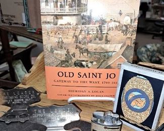 St. Joseph items!! "Old St. Jo" paperback, Leader Dept. Store old new stock toothbrush holders, Schneitter Fireworks and Importing lighter, St. Joseph playing cards and Quaker Oats watch. Thank you again for attending our sales, we do appreciate it. Randy and Donna Klein and The Pen and Pencil Team