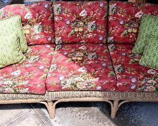 Indoor/outdoor 3 pcs. wicker set w/ pillows