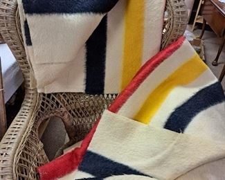 Vintage and modern blankets and quilts. Hudson Bay "As Is" pr. blankets