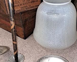 Much vintage lighting!! Antique fixtures and St. Joseph Ashland Ave. glass fixture off cast iron street post-very cool !!