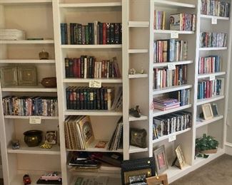 Plenty of books, CDs, and DVDs