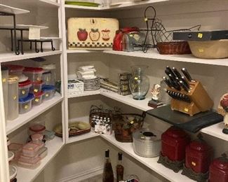Pantry full of kitchen items 