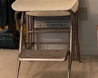 Two Samsonite folding step stool chair
