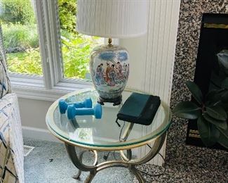 Glass Top Side Table 