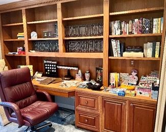 Leather Office Chair & Books 