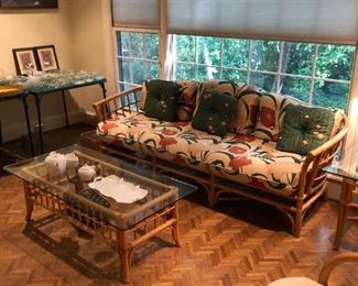 Rattan sofa and coffee table