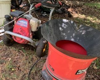 Honda power washer, leaf shredder