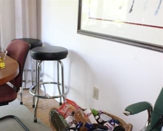 Bar Stools, Food Basket