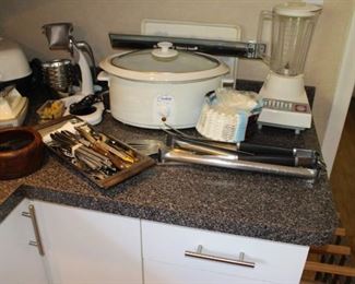 Crock Pot, Blender, Silverware