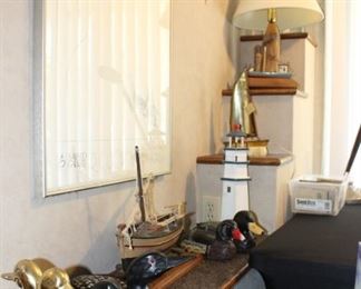 Ducks, Book Ends, Lighthouse, Brass Boat, Lamp