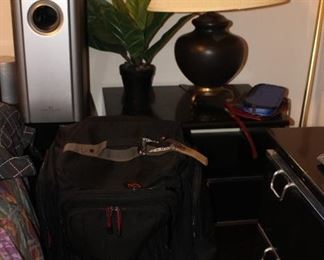 Night Stand, Speakers, Lamp