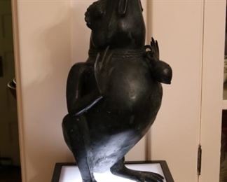 Metal artwork 17” tall Frog. Unknown Artist 