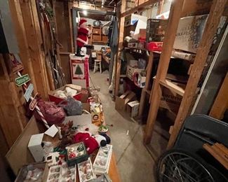 christmas items and basement full 