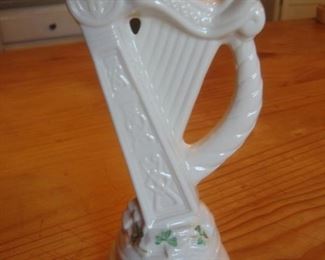 Belleek pottery harp