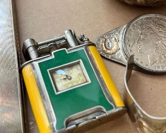 Very Rare Circa. 1930's Dunhill Enameled Clock Lighter