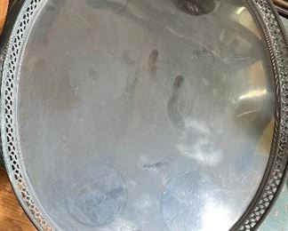 Large & heavy English Sterling Silver tray