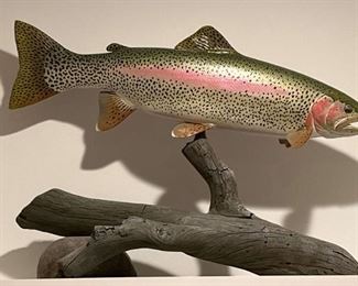 BOB BERRY CARVED WOODEN RAINBOW TROUT