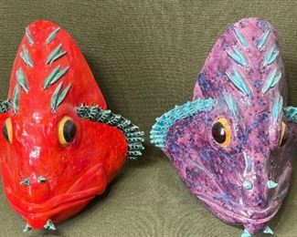 Ceramic Figural Fish Heads