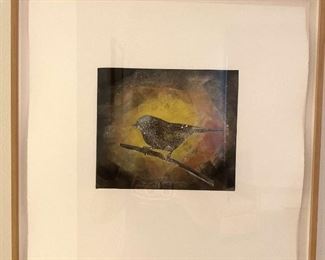 Framed Signed Original Bird Print By Crystal Preston