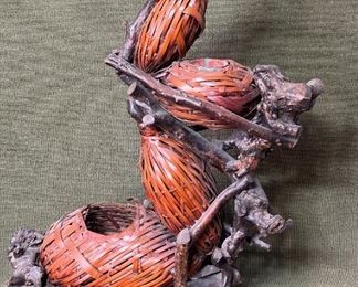 Interesting Twigs Woven Basket Home Decor Piece