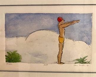 June Felter Signed Artist Proof Diver