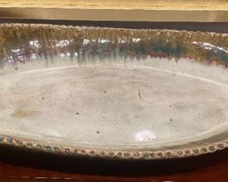 Large Hand Built Glazed Ceramic Centerpiece