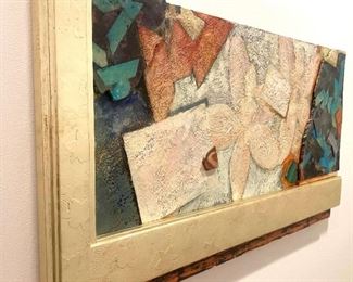 Large Mixed Media Stone Oil