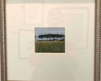 Original Jane Shea Framed Opaque Watercolor