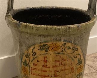 Painted Asian Rice Basket